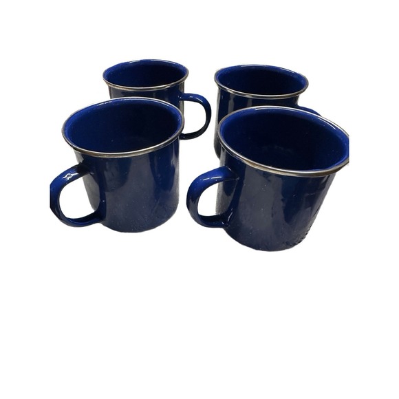 Blue Enamelware Coffee Cups - Picture 1 of 4